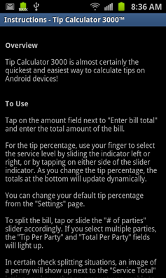 Tip Calculator 3000 Screenshots